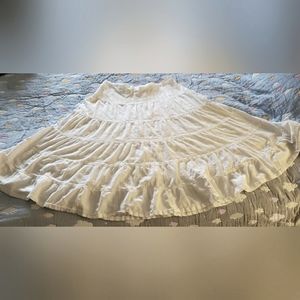 Vintage white cotton summer midi skirt sz 12